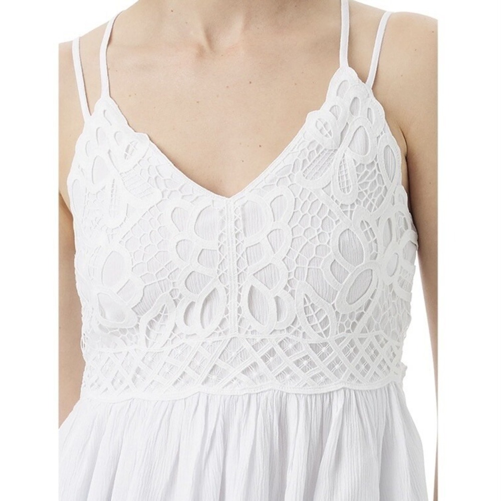Jessica Simpson Womens Luna Crochet Cami Top Small New with Tags White Lined